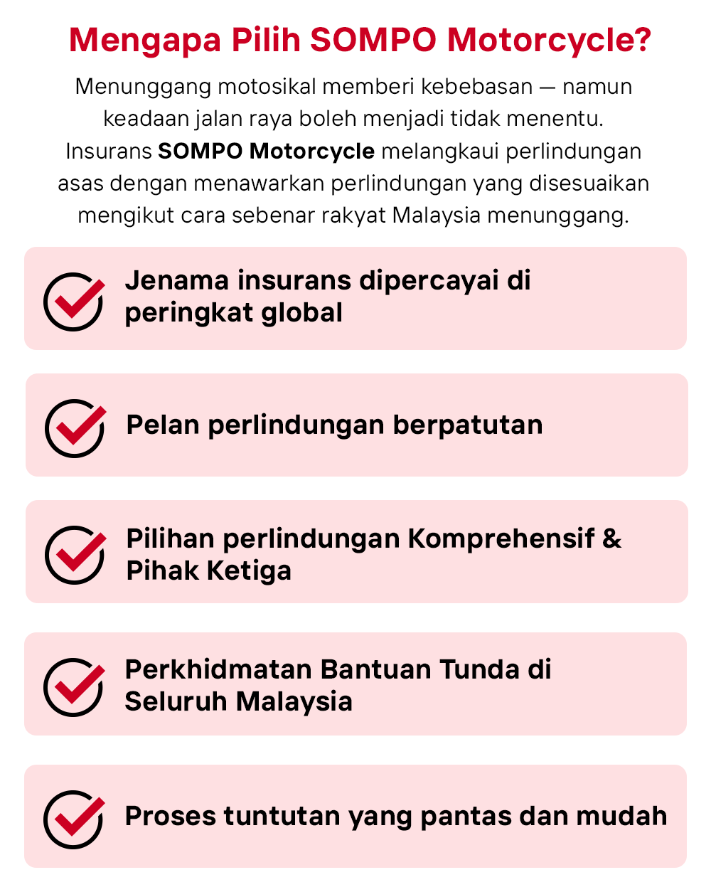 Key Benefits SOMPO Motorcycle
