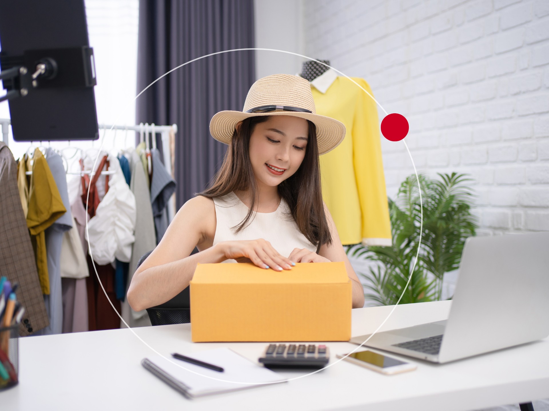 Lady boss in her shop