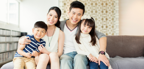 Happy Asian Family