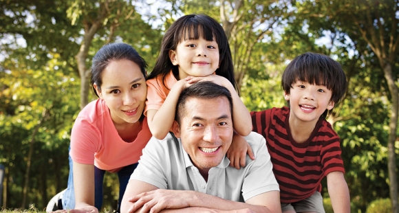 Healthy Asian Family